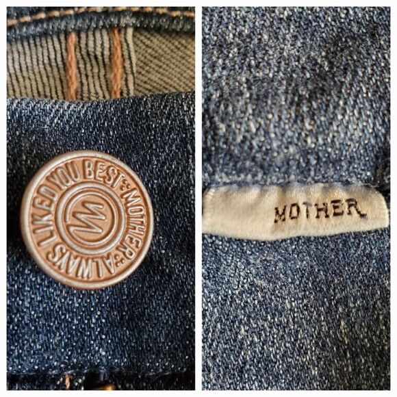 MOTHER Looker Ankle Frayed Hem Blue Jeans Size 27 - Picture 11 of 12